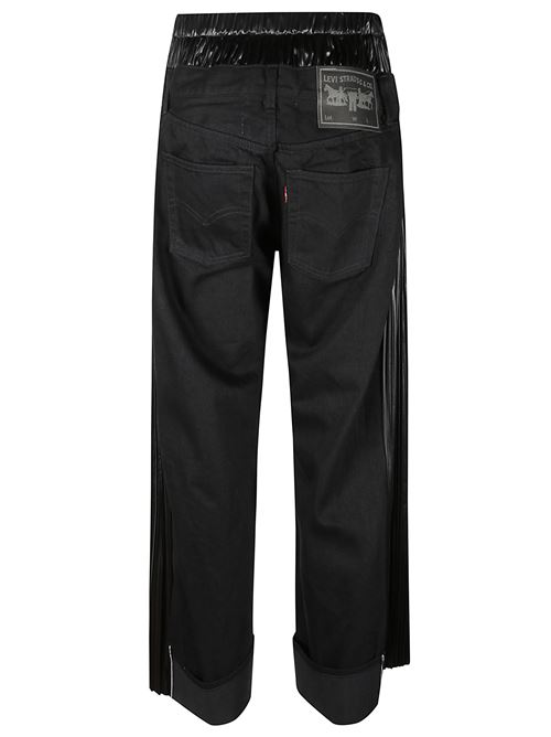 Denim and faux leather jeans JUNYA WATANABE | JPP2060511BLACKBLACK